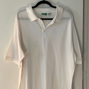 PRINCE Mens white 3 button short sleeve polo shirt size XXL